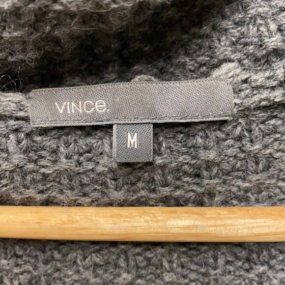 Vince Alpaca Blend Waffle Knit Hooded Cardigan Medium - Picture 2 of 6